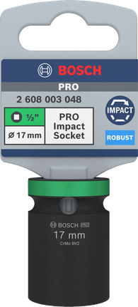 مفتاح ربط الصدمات Bosch برو 1/2 بوصة 17 مم قوي.